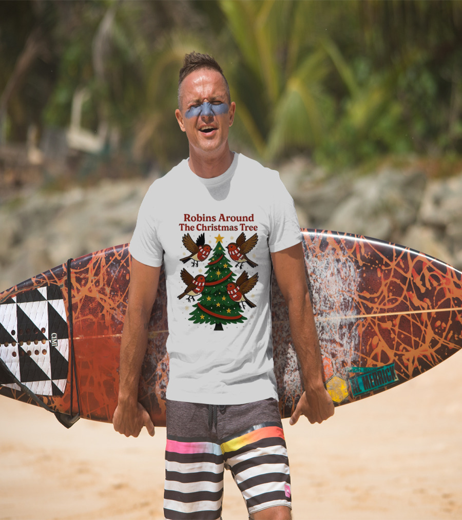 Robins Around The Christmas Tree Cheltenham Town T-Shirt