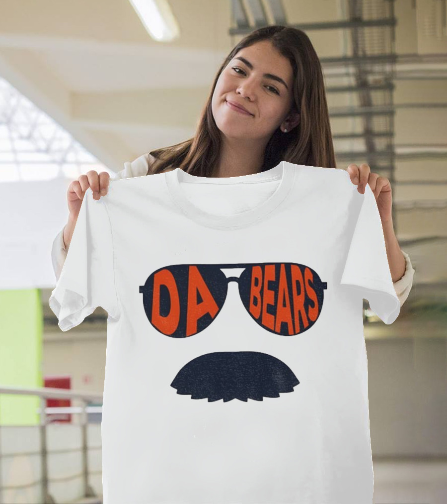 Sunglasses Mustache Da Bears Chicago Bears NFL Football Game Day T-Shirt