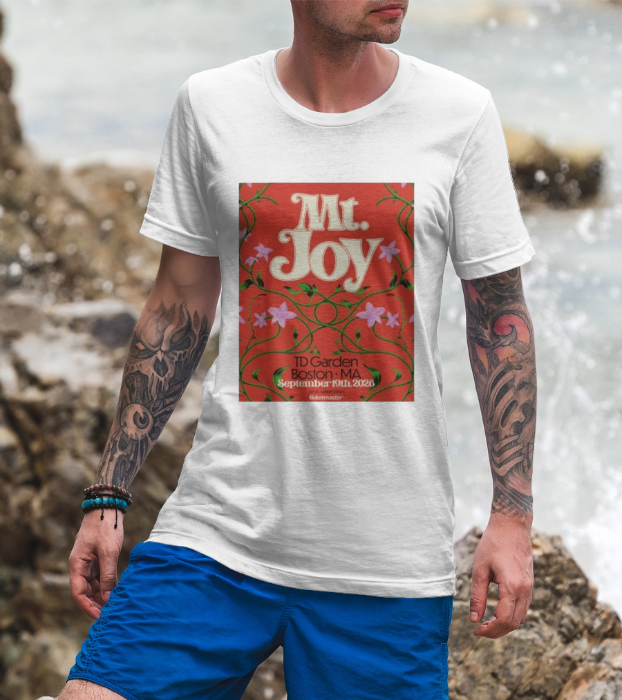MT. Joy September 19 2026 TD Garden Boston MA Floral Art Sandro Rybak Ticketmaster T-Shirt