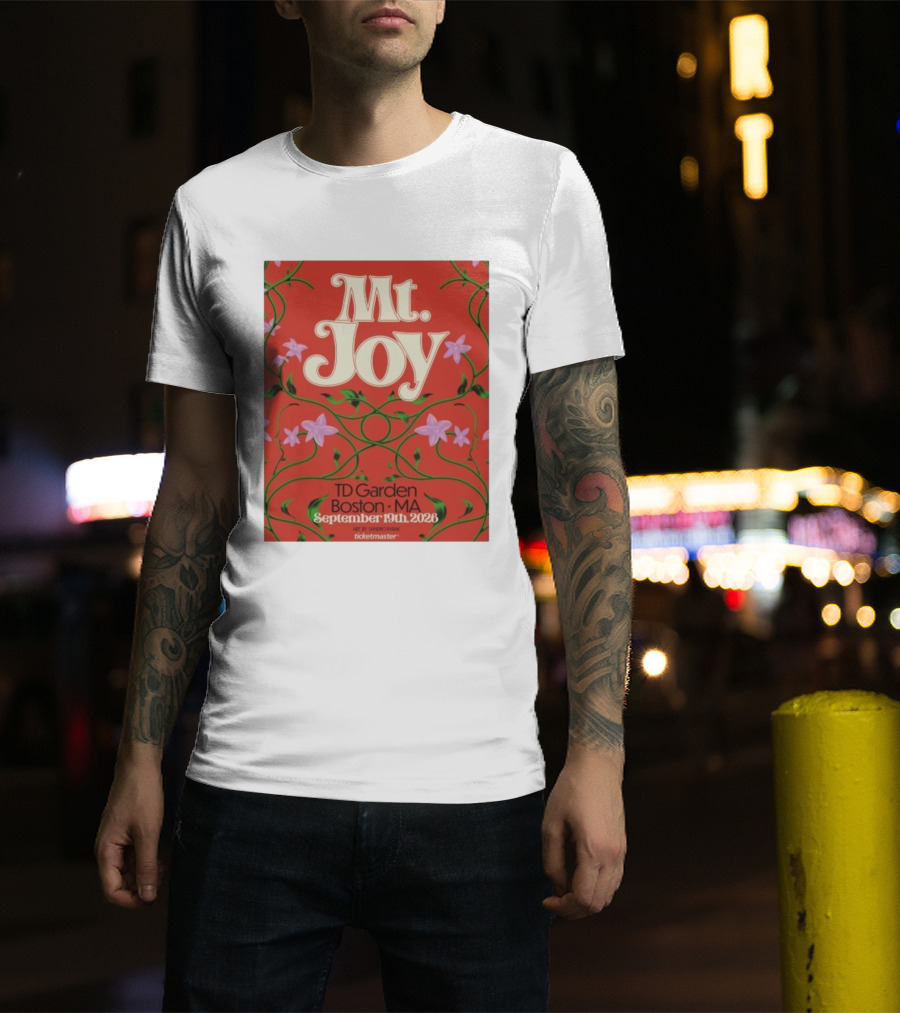 MT. Joy September 19 2026 TD Garden Boston MA Floral Art Sandro Rybak Ticketmaster T-Shirt
