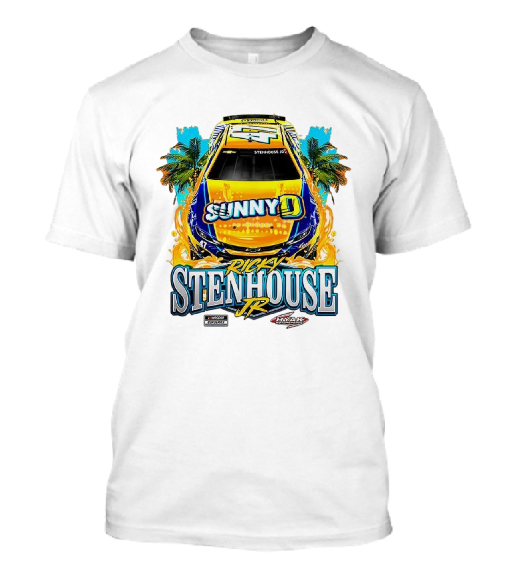 Ricky Stenhouse Jr. SunnyD Nascar Cup Series Car 47 Racing Palm Trees T-Shirt