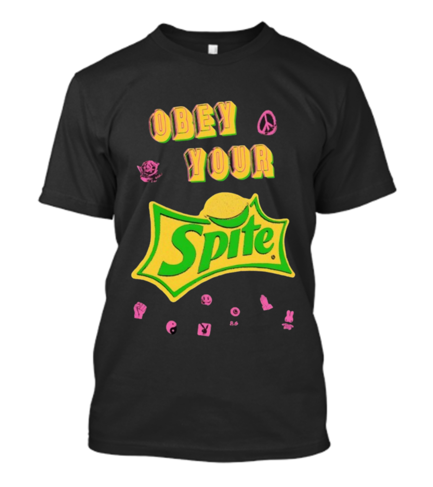 Obey Your Sprite Retro Peace Flower Symbols T-Shirt
