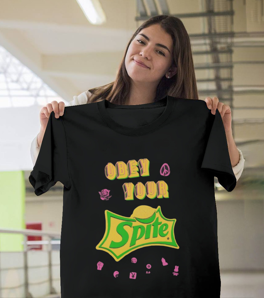 Obey Your Sprite Retro Peace Flower Symbols T-Shirt