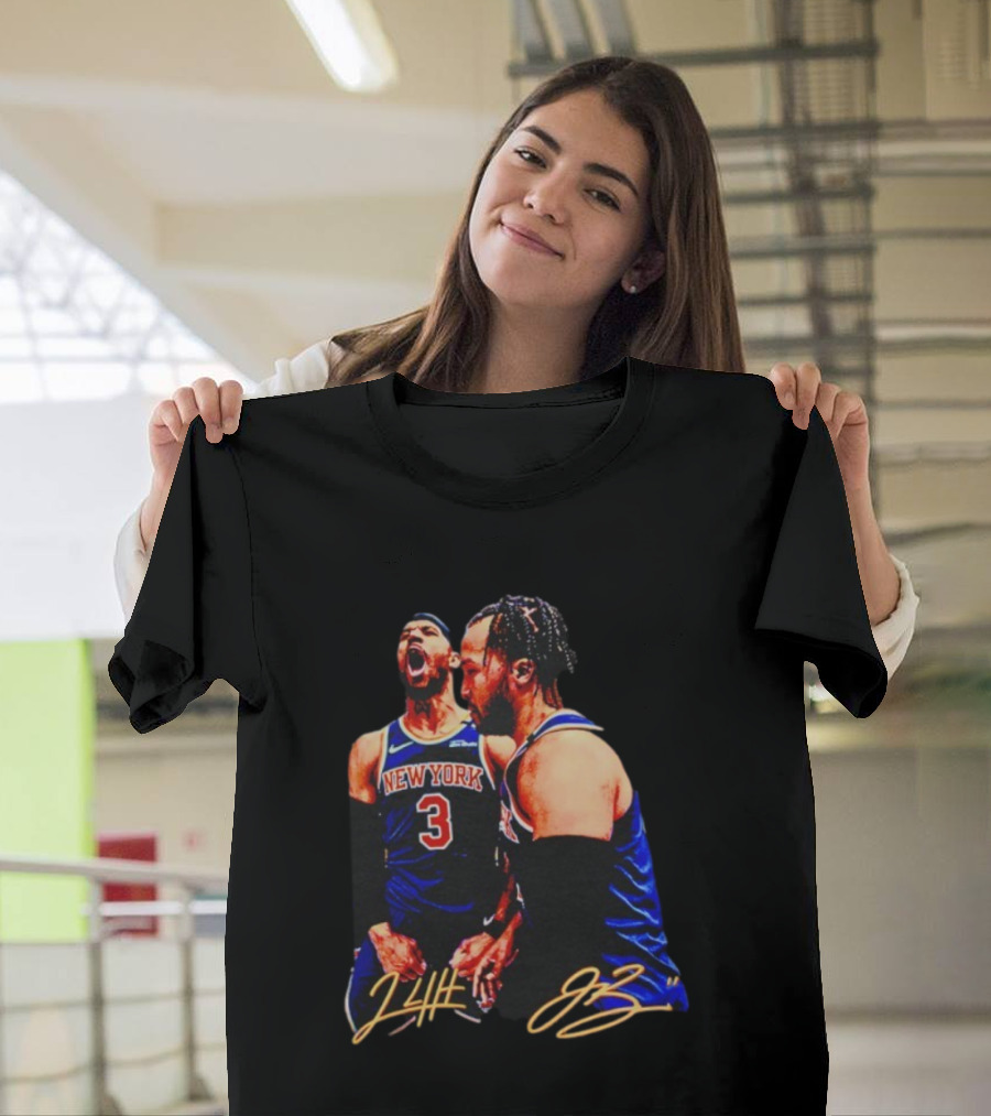 New York Knicks Basketball Number 3 Signature T-Shirt