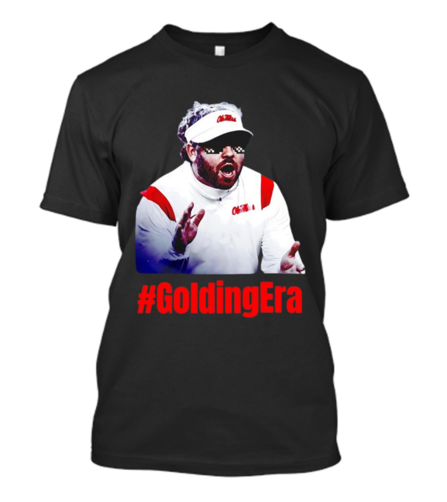 Ole Miss #GoldingEra Pete Golding Pixel Sunglasses Coach Look T-Shirt