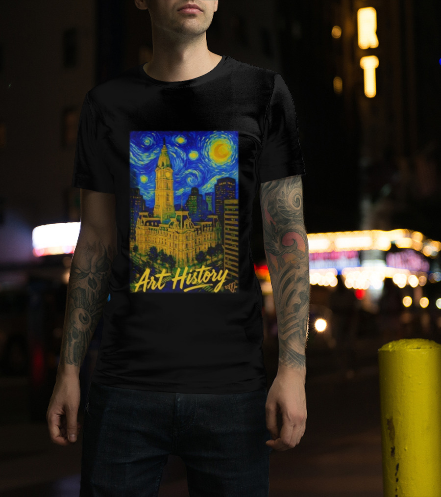 Art History Starry Van Gogh City Hall Night Scene T-Shirt