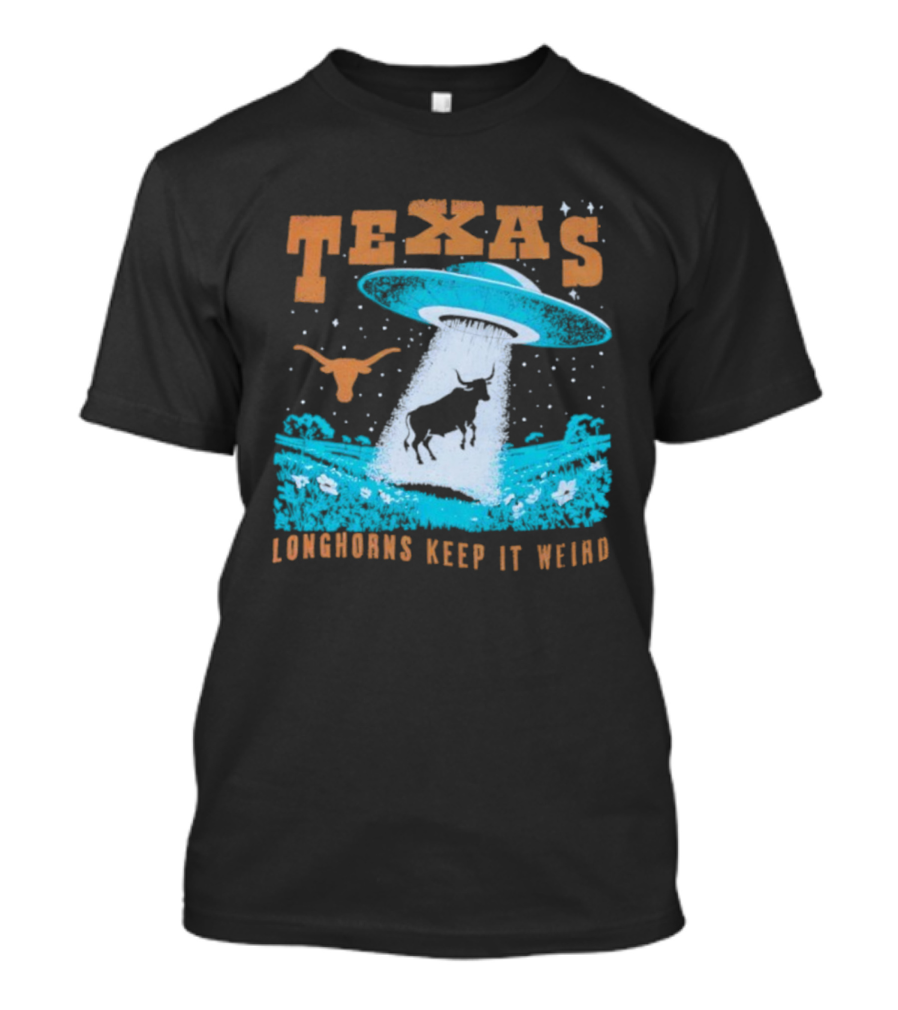 Texas Longhorns Keep It Weird UFO And Cactus Scene T-Shirt