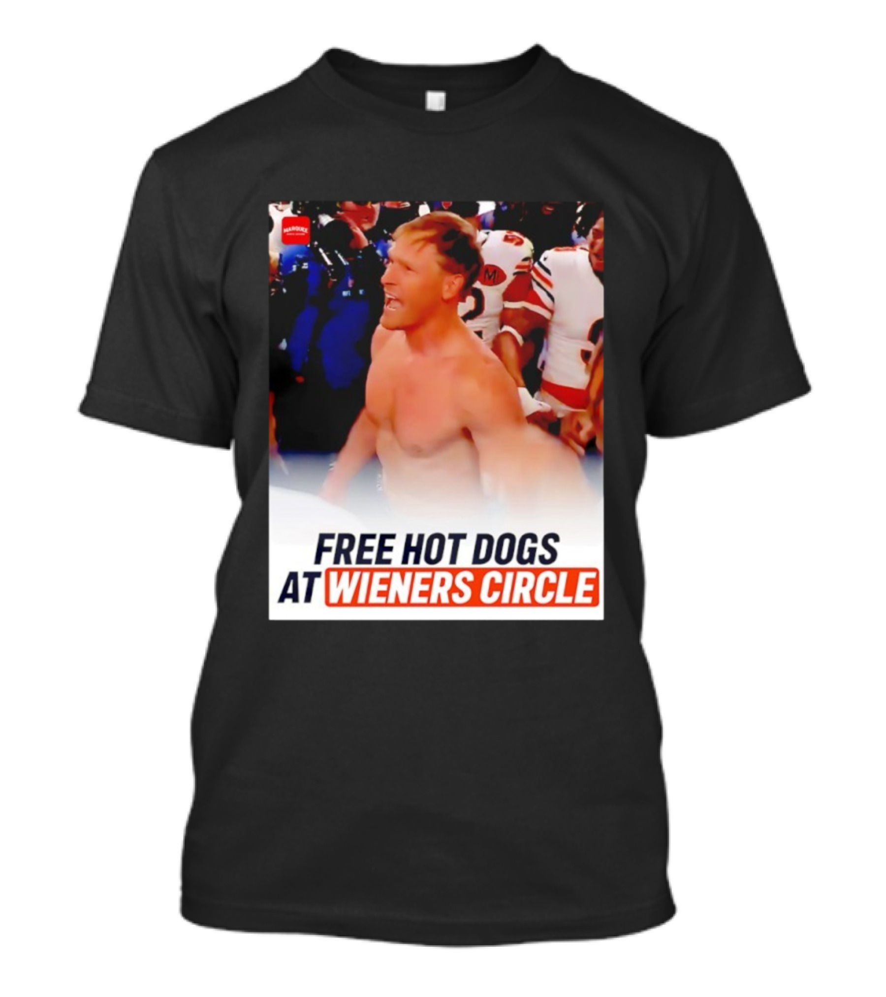 Ben Johnson Chicago Bears Celebration Free Hot Dogs At Wieners Circle T-Shirt