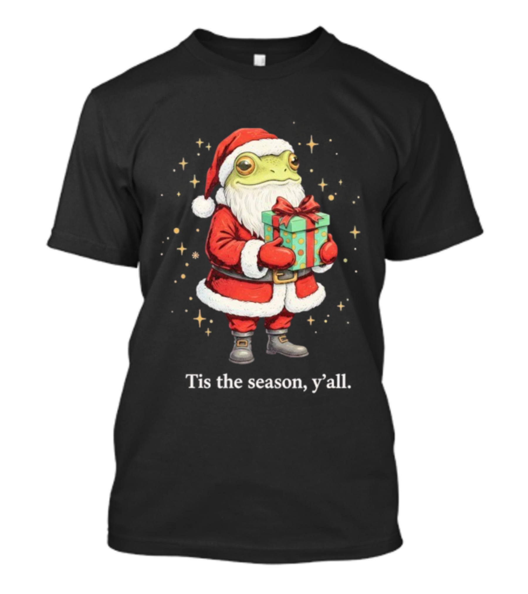Tis The Season Y'all Frog Santa Christmas T-Shirt