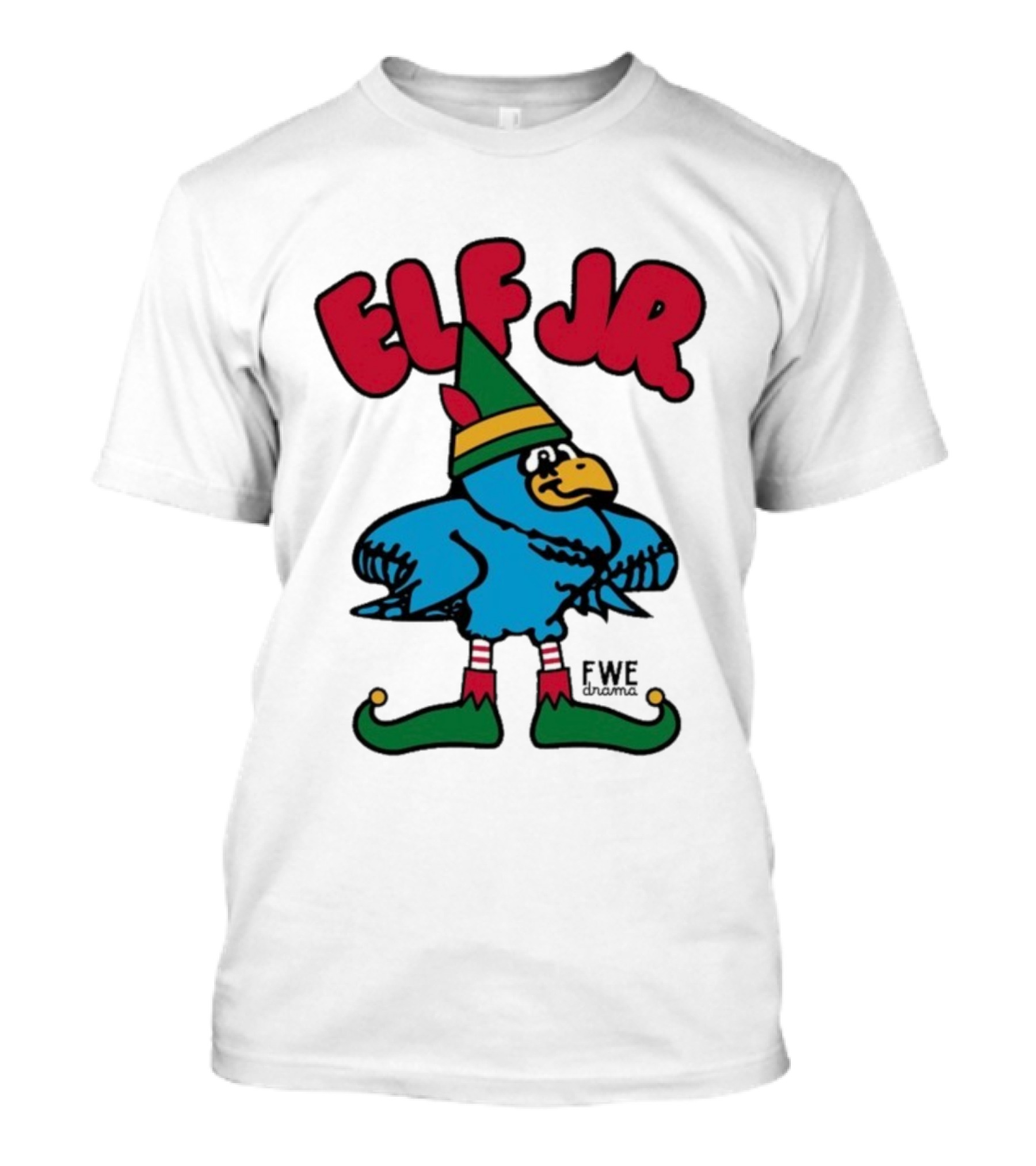 Ft Wright Elf JR Bird In Green Hat And Striped Socks T-Shirt