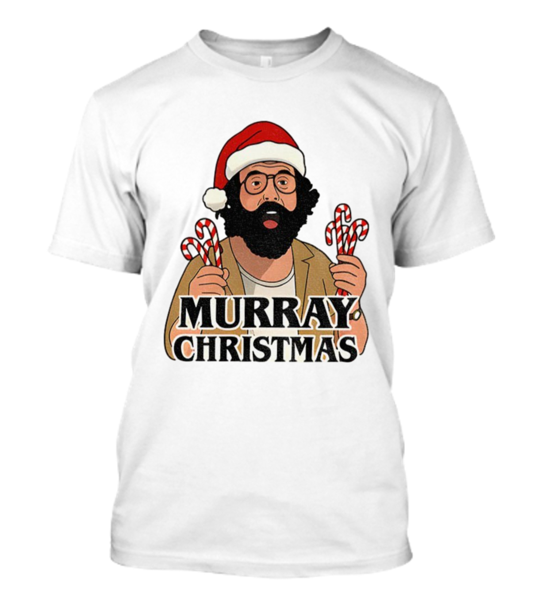 Murray Bauman Murray Christmas Funny Holiday Santa Candy Cane T-Shirt