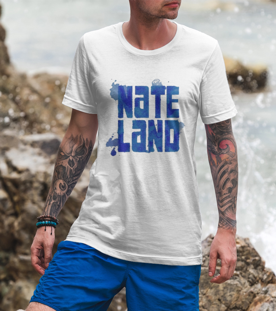 Nate Land Watercolor Reflection Text T-Shirt