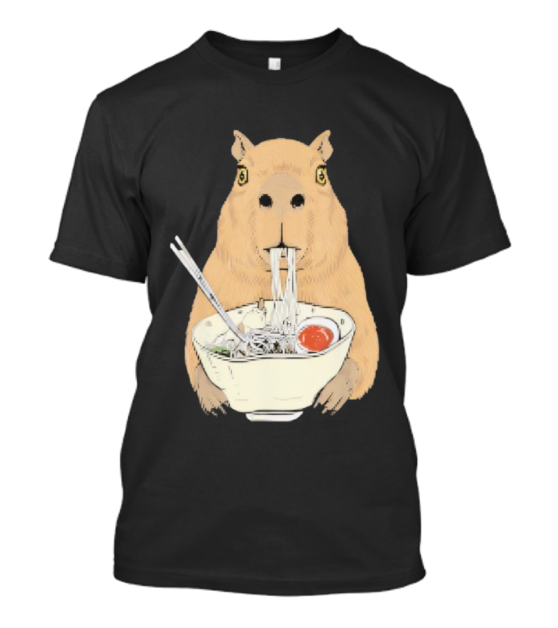 Capybara Eating Ramen Noodles Japanese Style T-Shirt