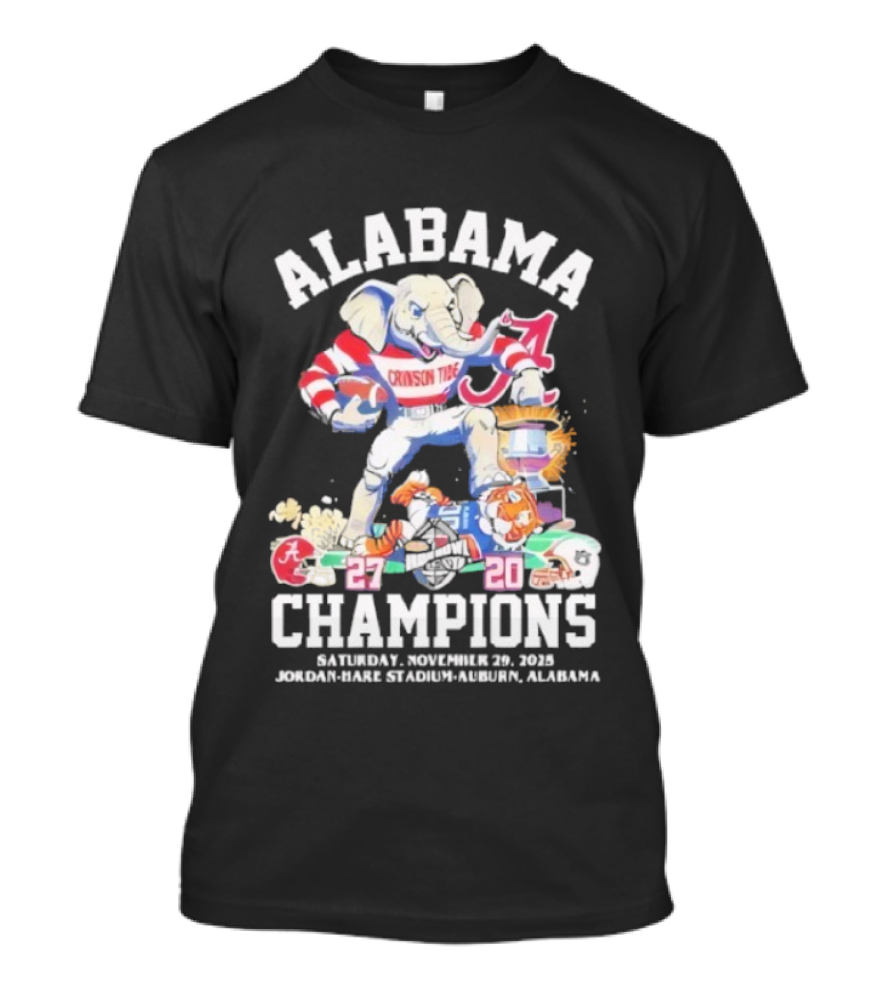 Alabama Crimson Tide Iron Bowl 2025 Champions Vs LSU Tigers 27-20 November 29 Jordan-Hare Stadium T-Shirt