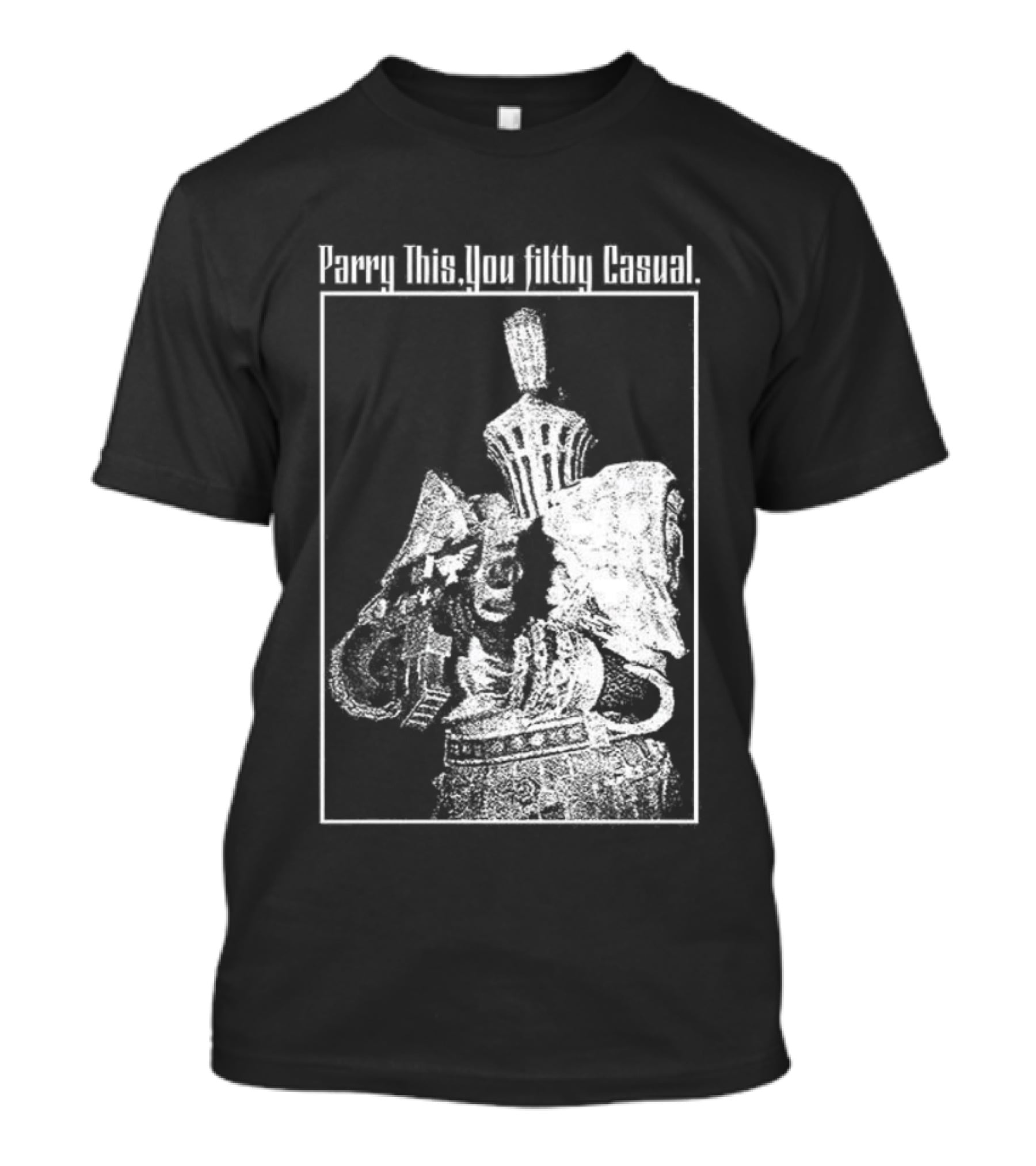 Parry This You Filthy Casual Knight With Gun Retro Style T-Shirt