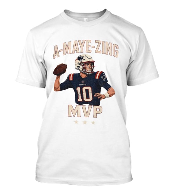A Maye Zing Drake Maye New England Patriots MVP 2025 Iconic Number 10 T-Shirt