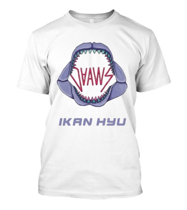 Ikan Hyu Jaaws Shark Teeth Logo Purple Zigzag T-Shirt