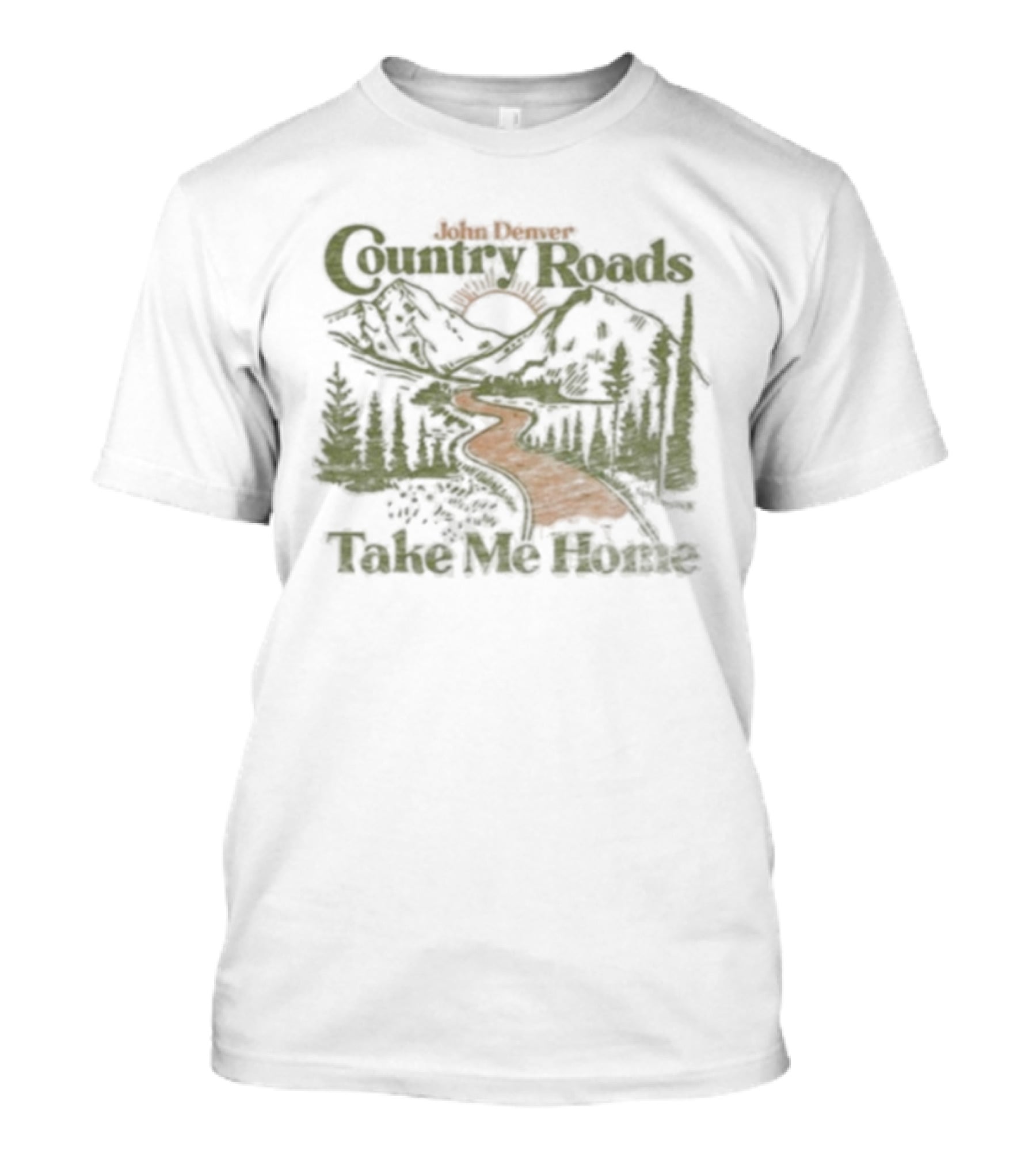 John Denver Country Roads Take Me Home Mountain Scene T-Shirt