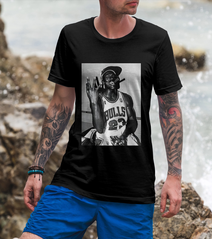 Chicago Bulls Michael 23 Cigar Celebration 4x Champions T-Shirt