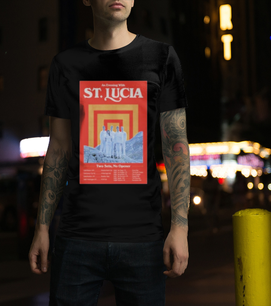 An Evening With St. Lucia Two Sets No Opener Tour 2026 Dates Boston Jersey City Brooklyn Washington T-Shirt