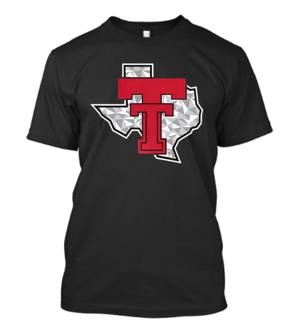Texas Tech Red Raiders TT Emblem With Texas State Shape T-Shirt