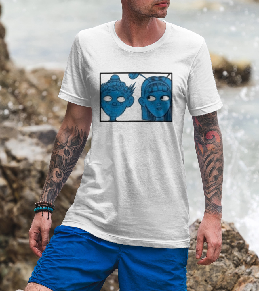 Homestuck Whistles Comic Characters Blue Faces Retro Style T-Shirt