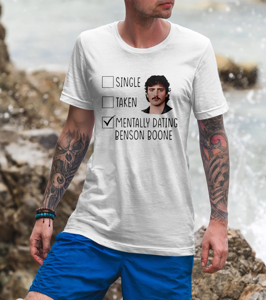 Single Taken Mentally Dating Benson Boone Check Mark T-Shirt