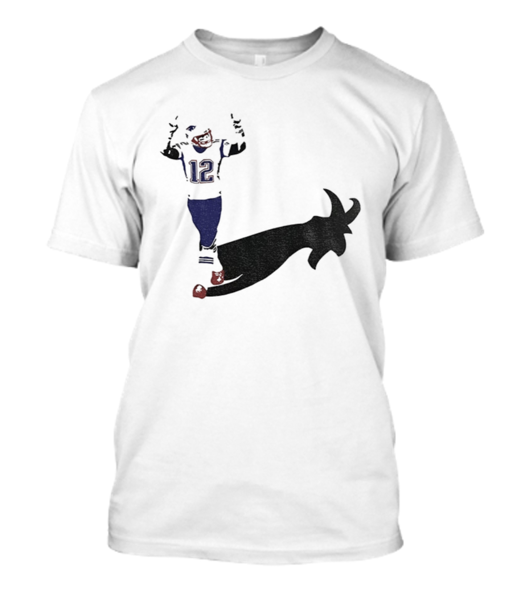 Tom Brady Tampa Bay Buccaneers 2025 The Goat Shadow Football 12 T-Shirt