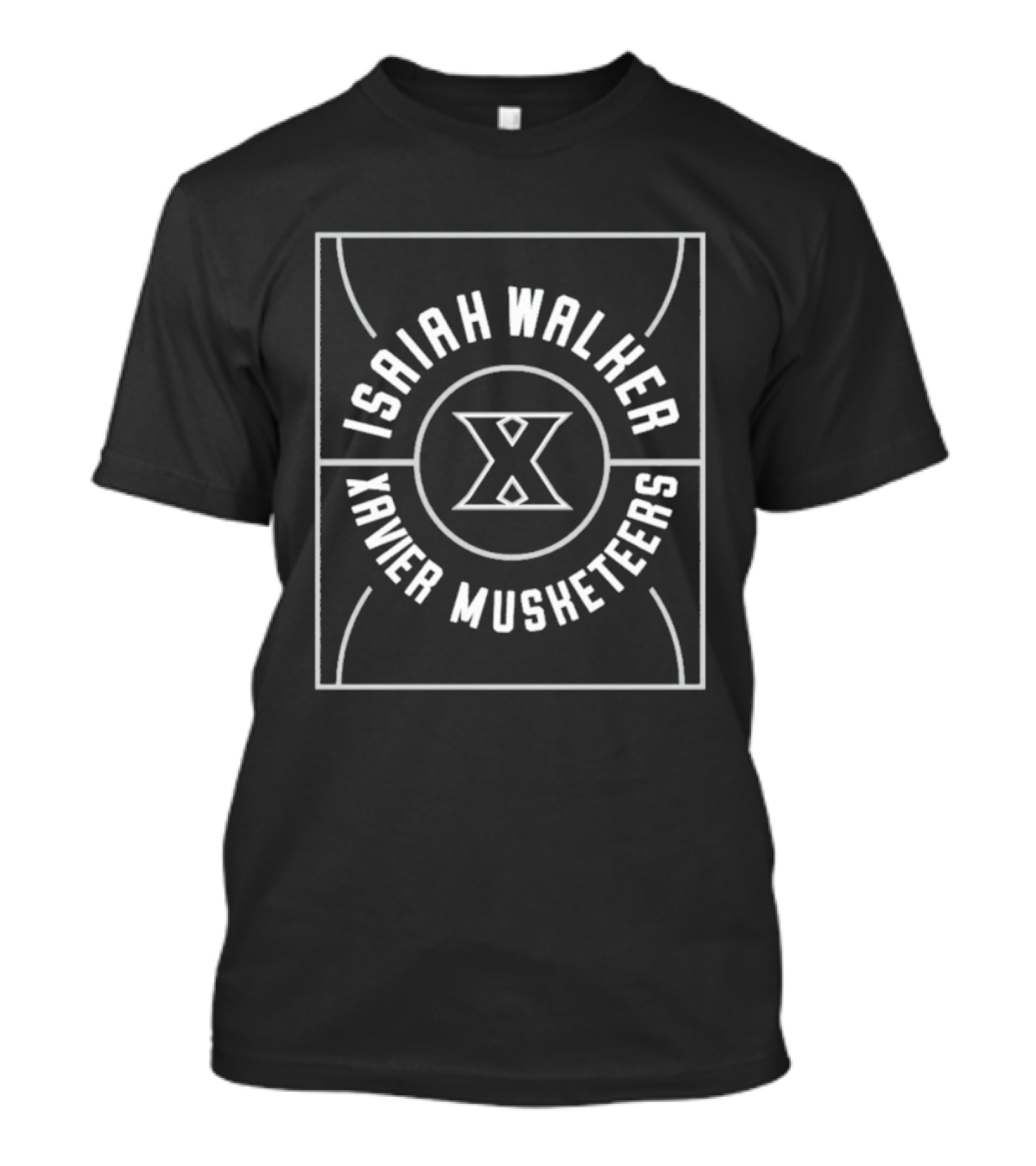 Isaiah Walker Xavier Musketeers Basketball Court X Logo T-Shirt