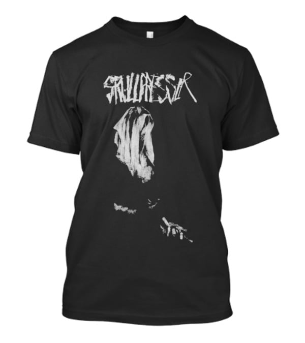 Skullpresser Distressed Grunge Typography Skull Artwork T-Shirt
