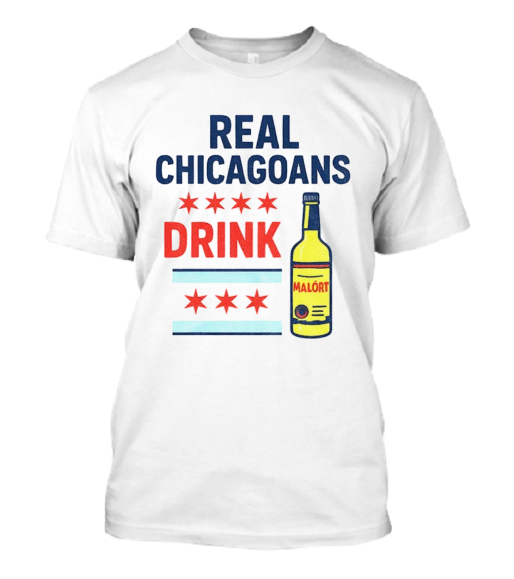 Real Chicagoans Drink Malort Bears Football Fans NFL Pride T-Shirt