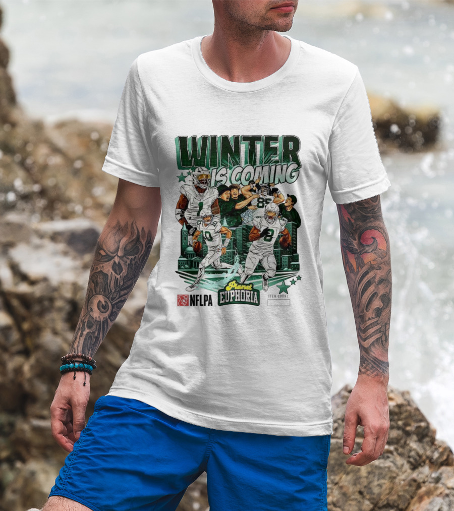 Philadelphia Eagles Winter Is Coming Player Euphoria City Skyline T-Shirt
