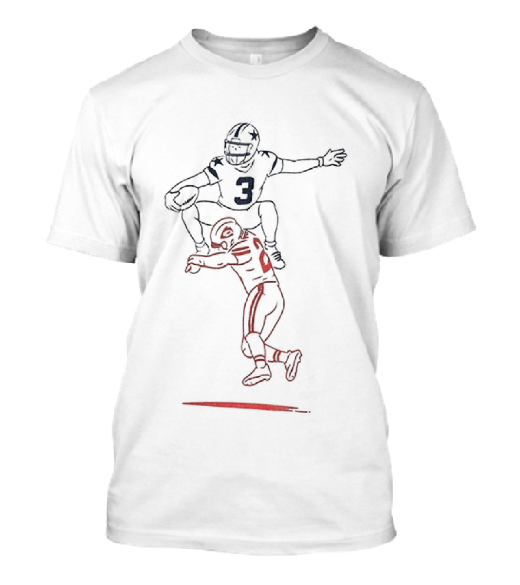 George Pickens Dallas Cowboys NFL Football Jump Over Sketch 2025 Player Leap T-Shirt