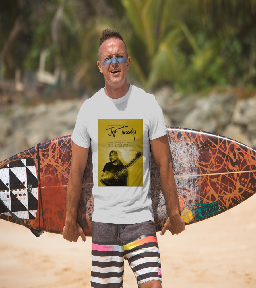 An Evening With Jeff Tweedy Lisbon Coruña San Sebastian 2026 Tour Dates Guitar T-Shirt