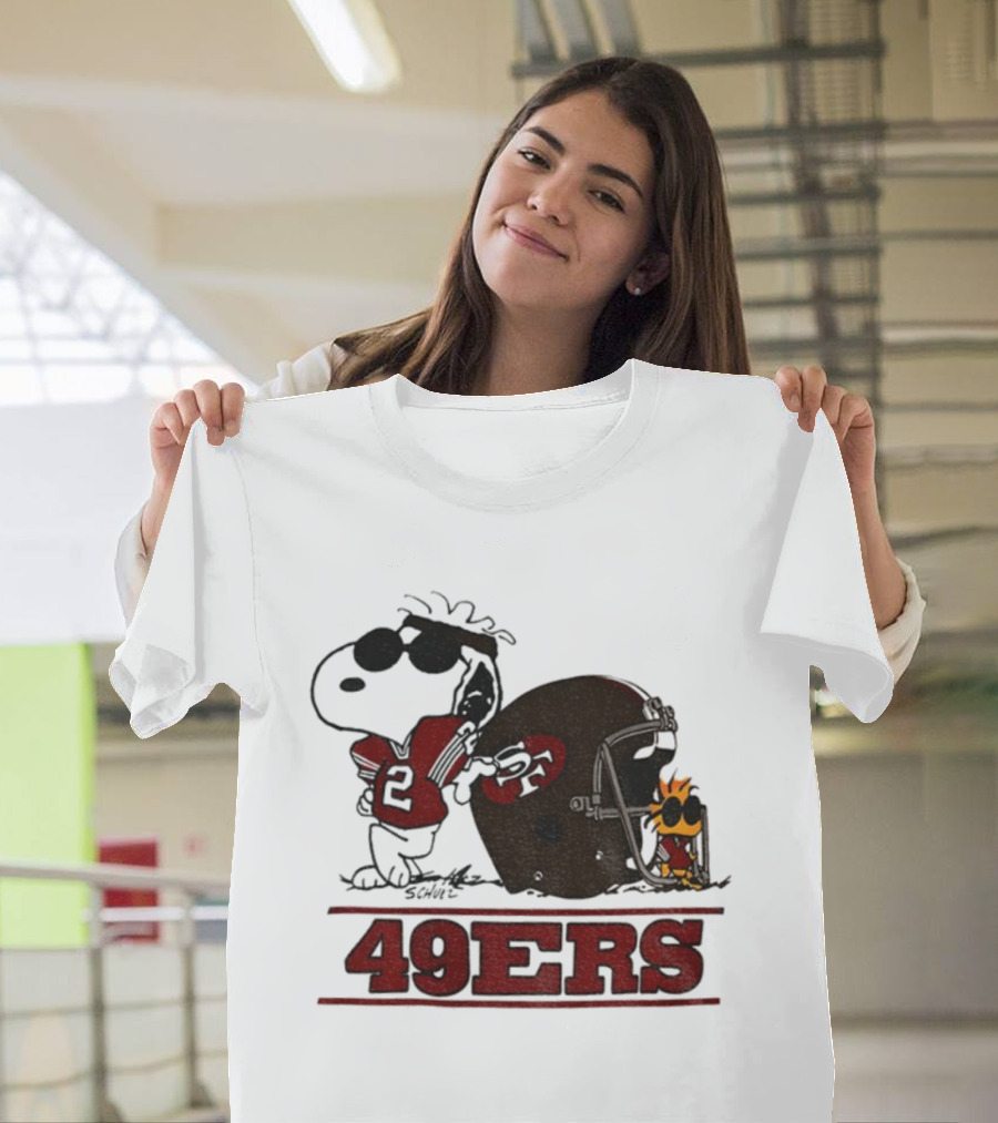 Snoopy Woodstock San Francisco 49ers NFL Football Helmet 2025 T-Shirt