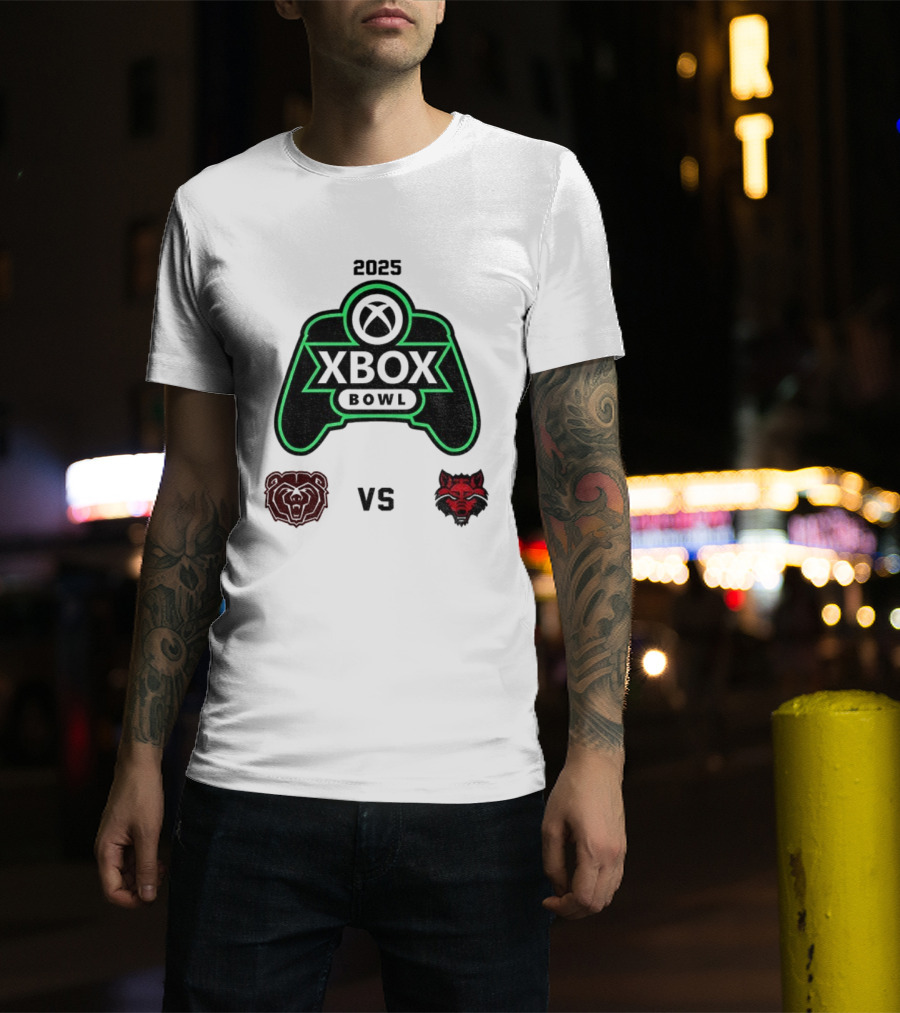 2025 Xbox Bowl Missouri State Bears Vs Arkansas State Red Wolves Showdown T-Shirt
