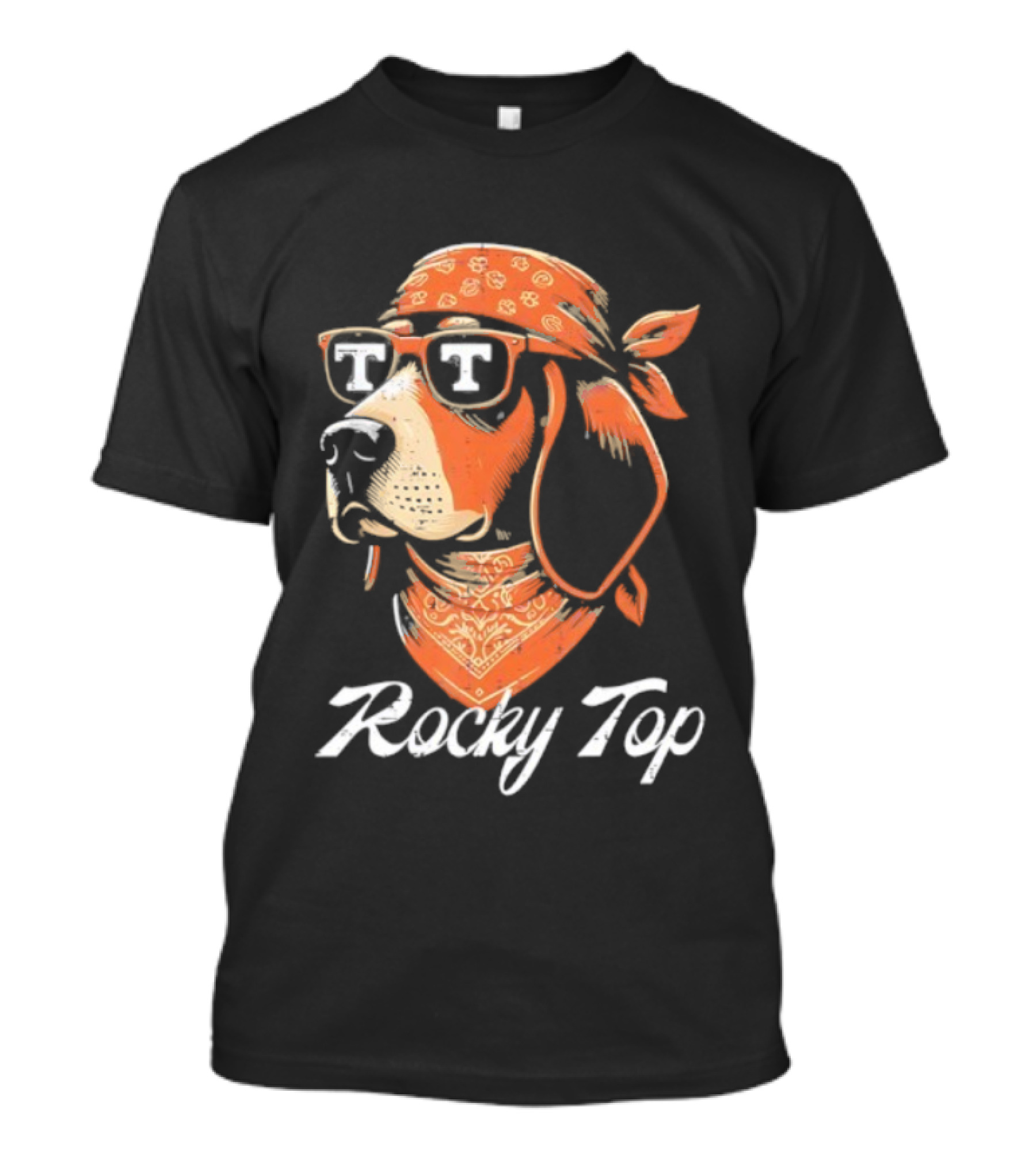 Rocky Top Vols Dog Wearing Sunglasses Tennessee Football T-Shirt