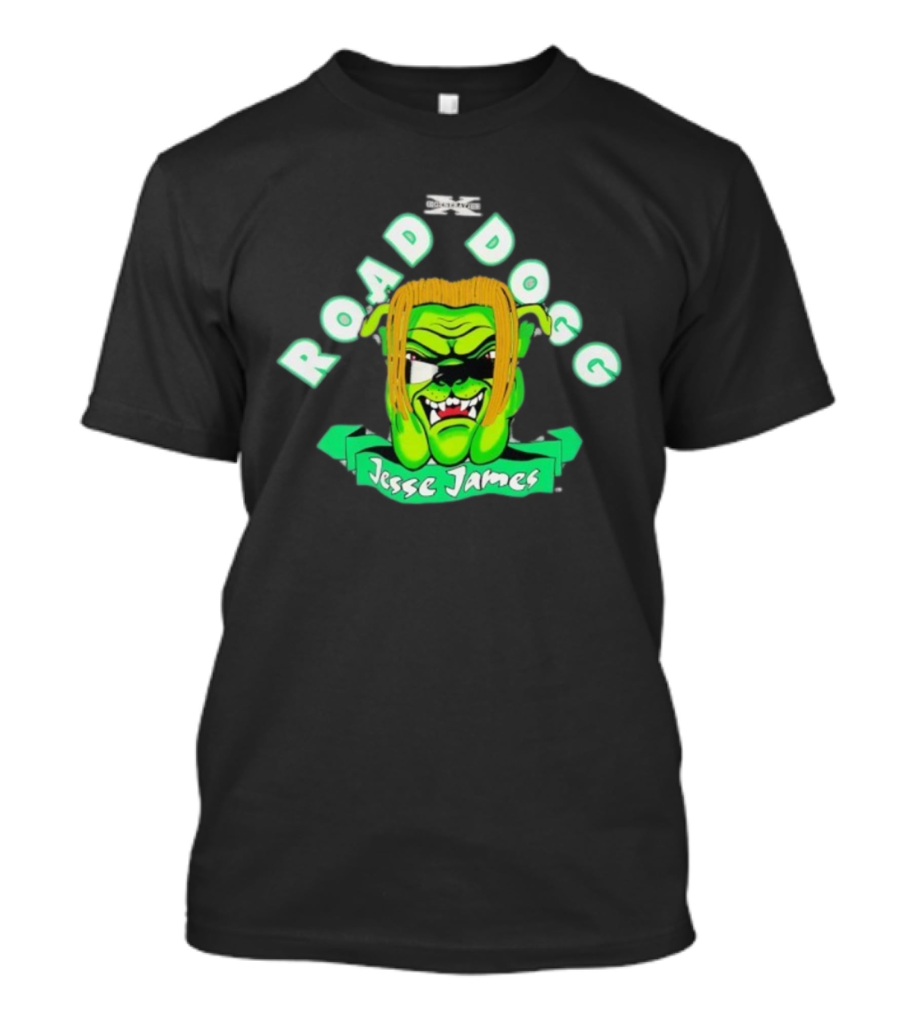 Road Dogg Jesse James 1998 WWF D-Generation X Neon Monster Face T-Shirt