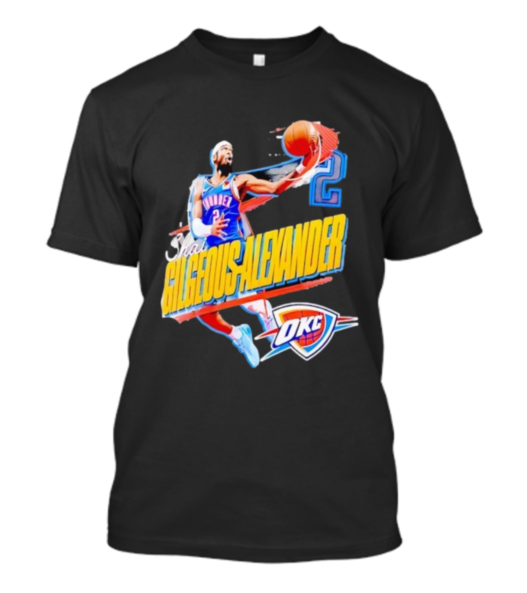 Shai Gilgeous-Alexander Oklahoma City Thunder 2025 Basketball Action OKC T-Shirt