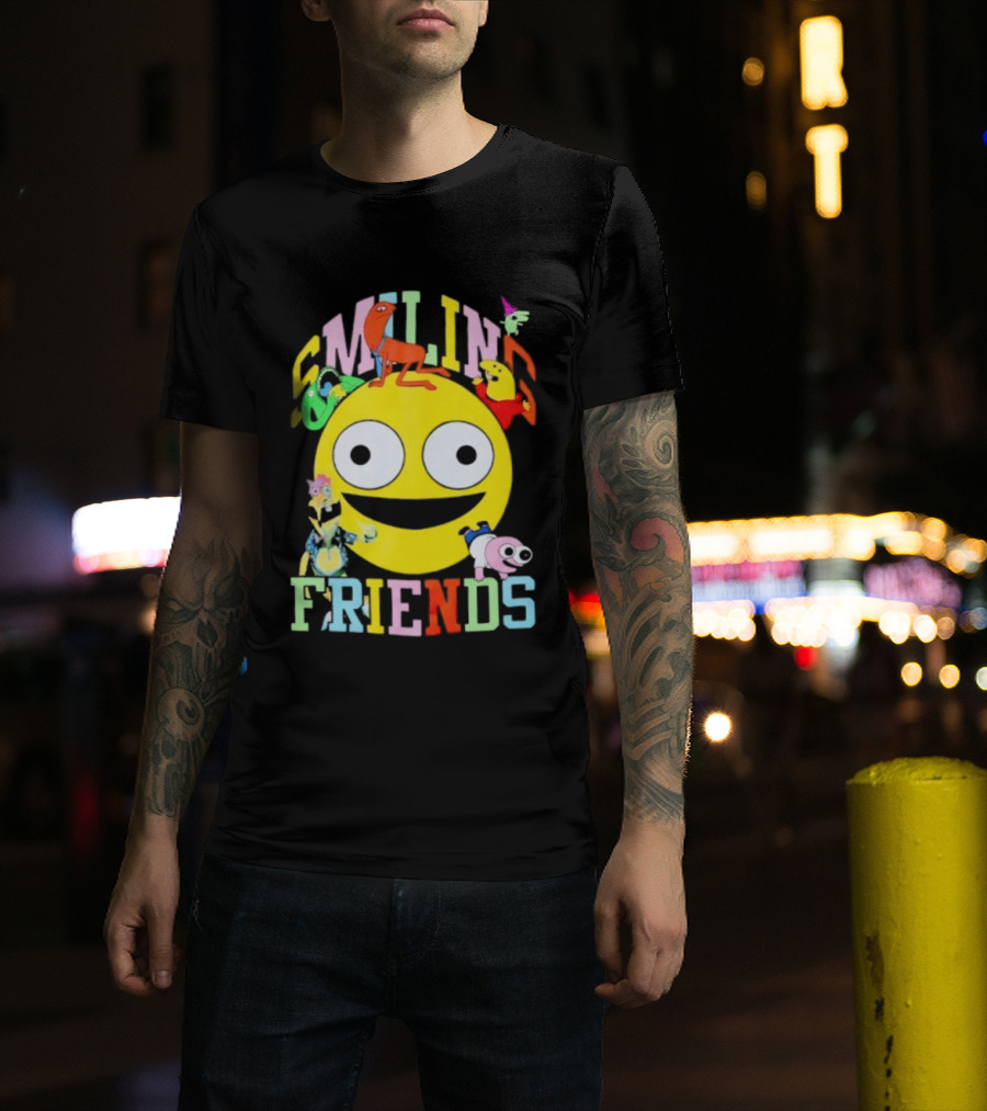 Smiling Friends Colorful Characters With Large Yellow Smile Face T-Shirt
