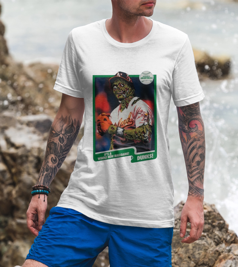 Zombie Oakland Athletics Whole New Ballgame Dunks Anonymous Player Cards T-Shirt