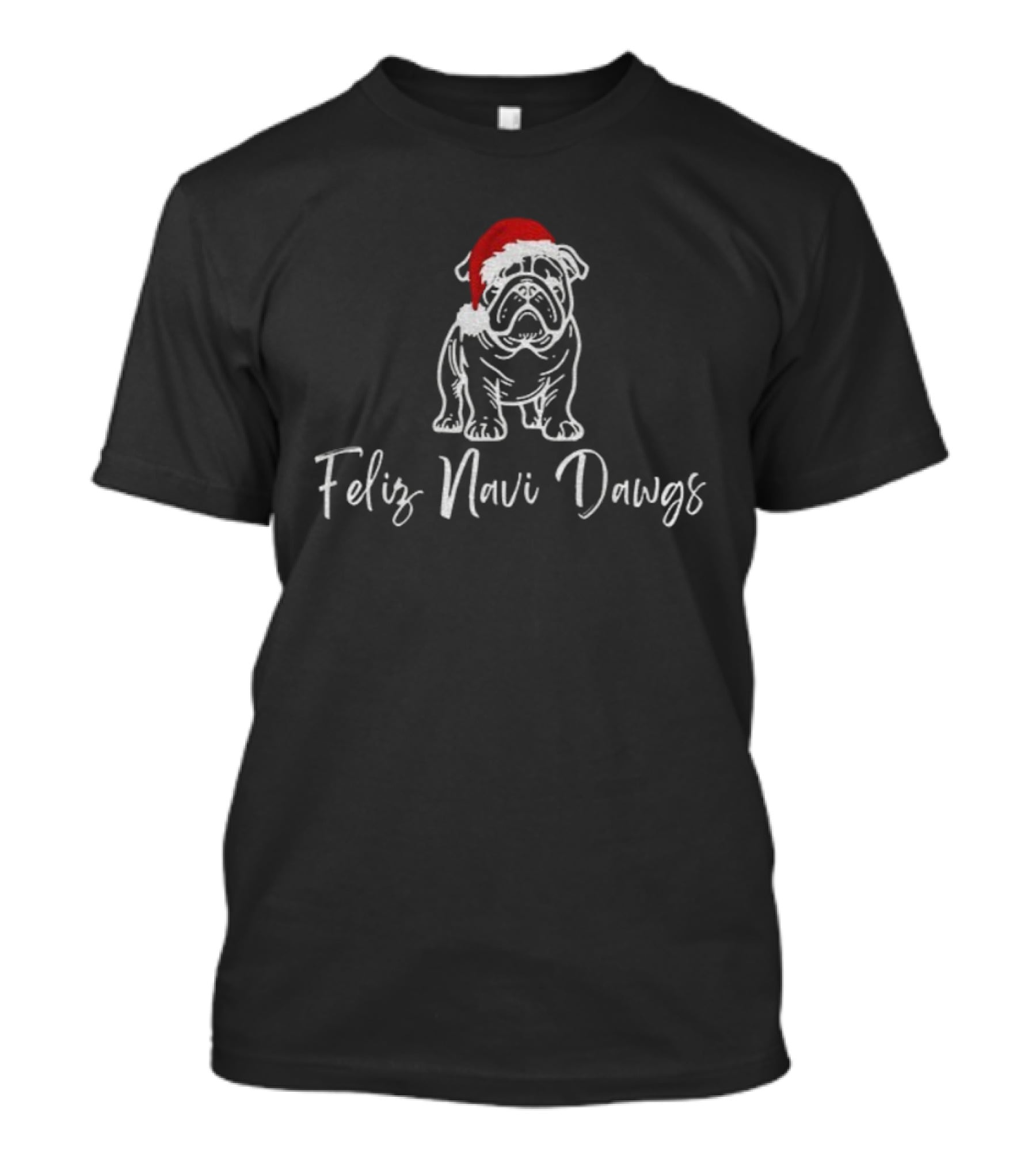 Feliz Navi Dawgs Georgia Bulldogs Christmas Santa Hat T-Shirt