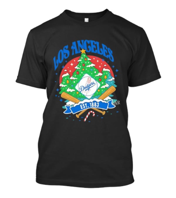 Los Angeles Dodgers Christmas Tree Est 1883 Dodgers T-Shirt