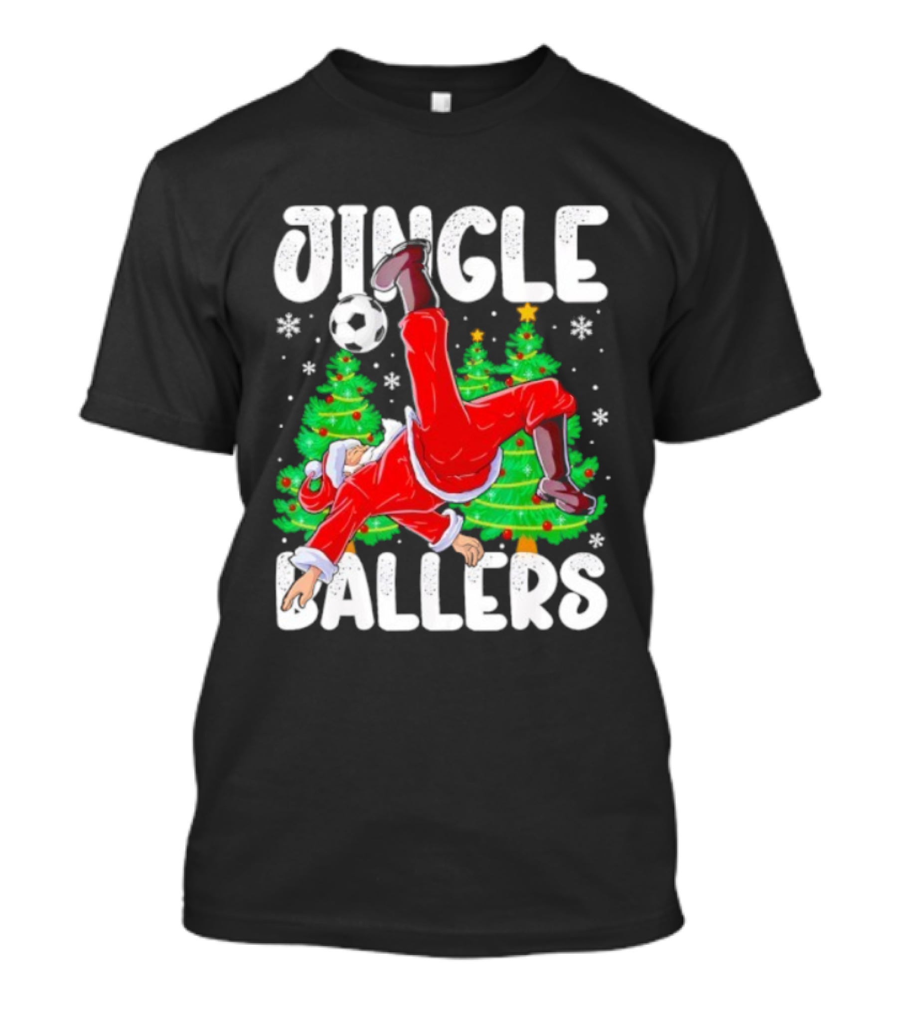 Jingle Ballers Santa Football Christmas Soccer Tree T-Shirt