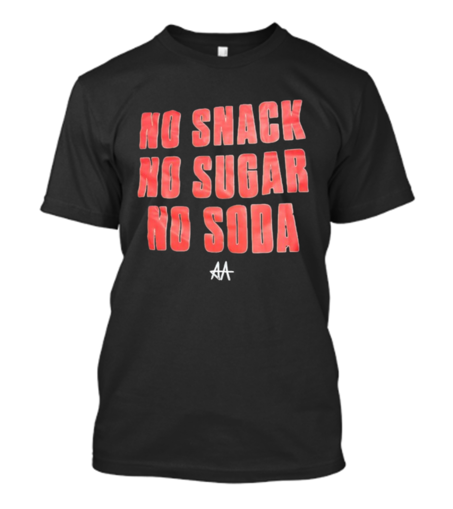 No Snack No Sugar No Soda Red Gradient Text T-Shirt