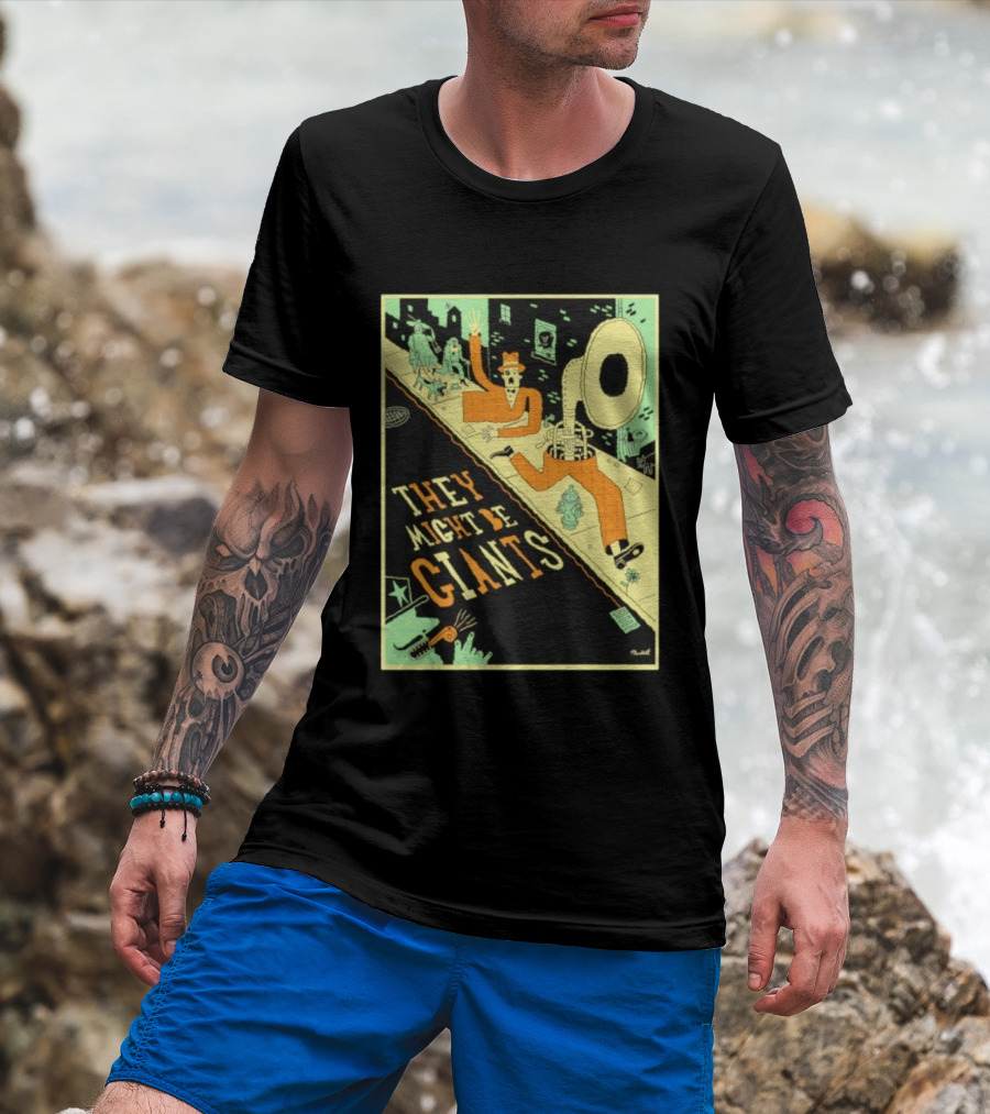 They Might Be Giants Comic Style Tuba Man Illustration T-Shirt