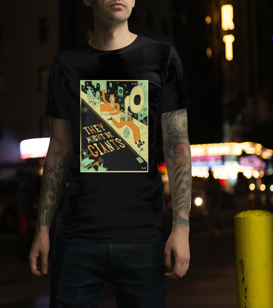 They Might Be Giants Comic Style Tuba Man Illustration T-Shirt