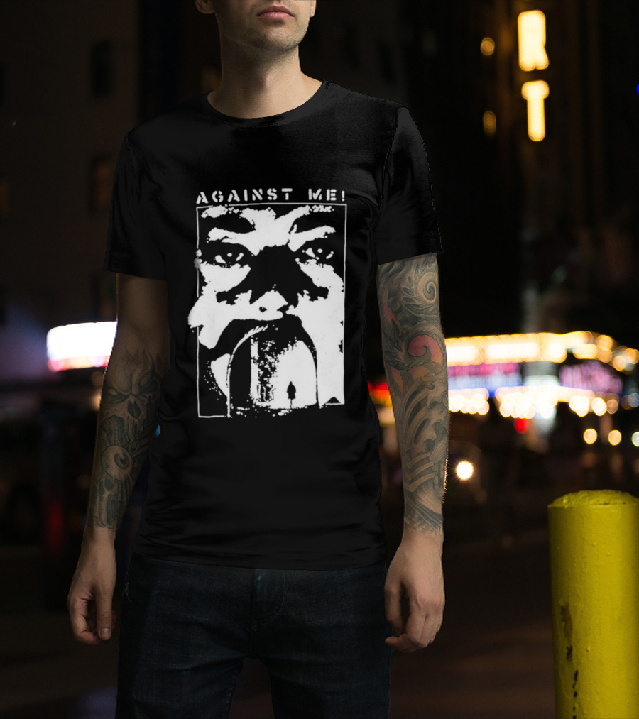 Against Me! Mouth Tunnel Face Design T-Shirt