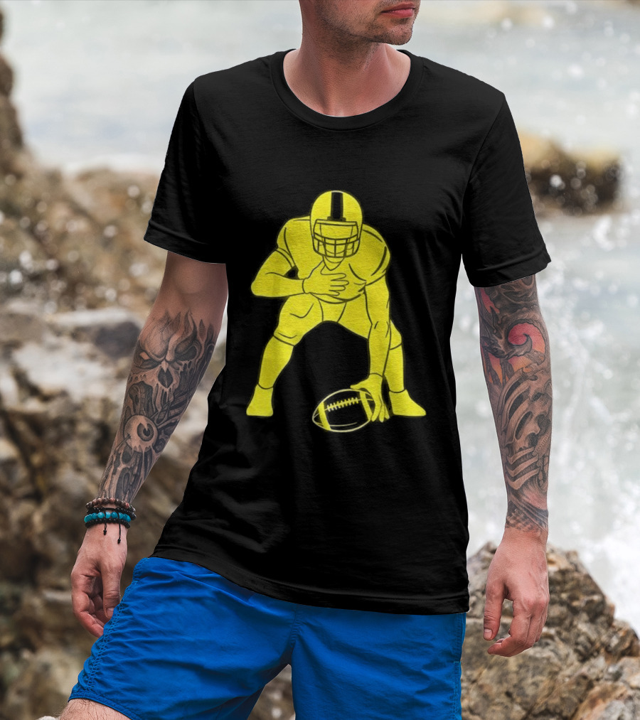 Matthew Staffords Daughter Yellow Football Player Silhouette T-Shirt