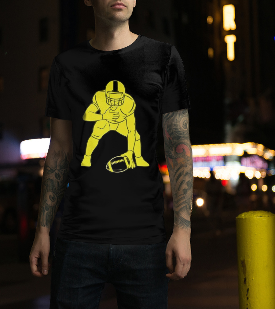 Matthew Staffords Daughter Yellow Football Player Silhouette T-Shirt